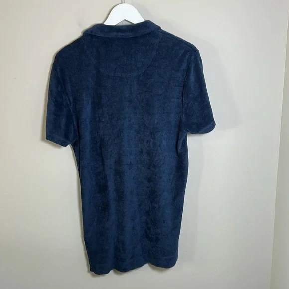 Orlebar Brown TERRY TOWELLING Polo Shirt Blue Tailored Resort Mens Sz M NEW - Picture 7 of 15